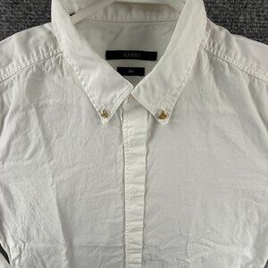 Gucci Italy Slim Fit White Button Up Shirt Size 16 Long Sleeve Hidden Buttons